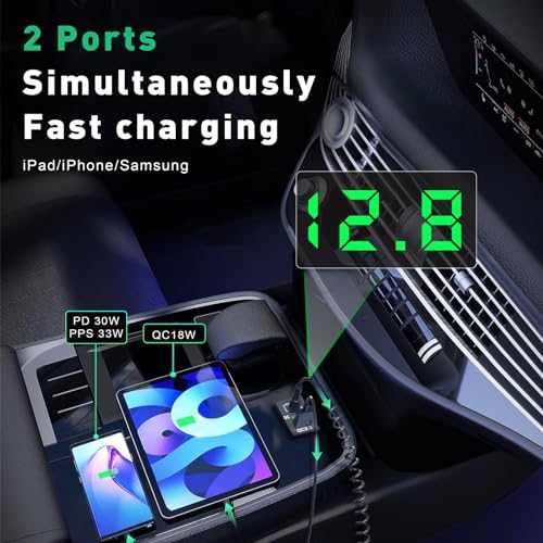 Cargador de coche con puerto USB C QC3.0 para Toyota, adapta