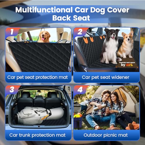 mucar Extensor de asiento trasero para perros, funda de asie
