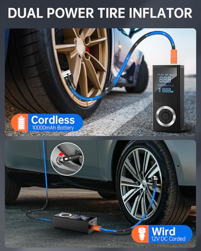 Cordless Tire Inflator Portable Air Compressor, 150 PSI Air