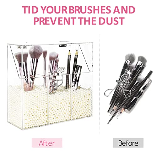 YestBuy Soporte para brochas de maquillaje transparente, org