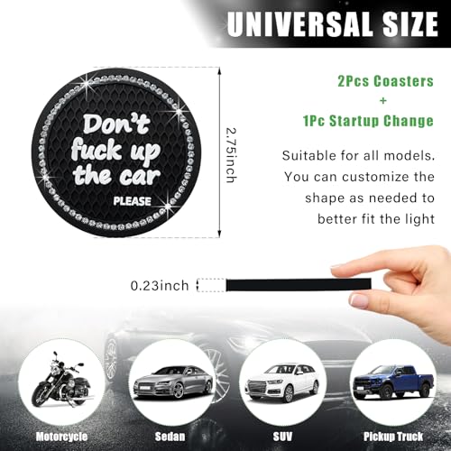 Ziciner Paquete de 2 posavasos brillantes para automóvil, 2.