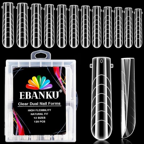 EBANKU Ataúd - Moldes de uñas dobles para gel de extensión d