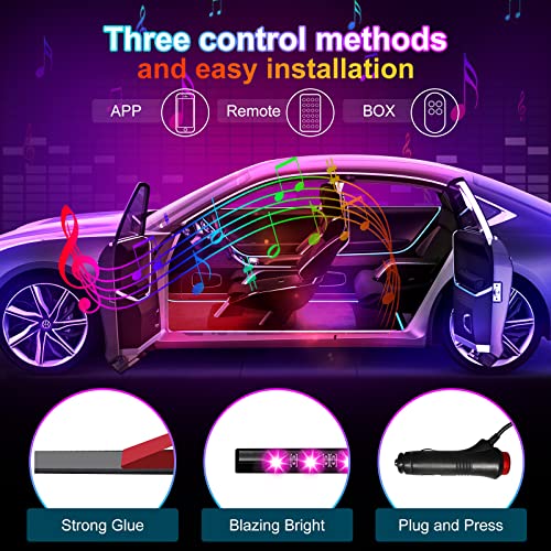 Unifilar - Tira de luz LED para automóvil, icicar, 4 unidade