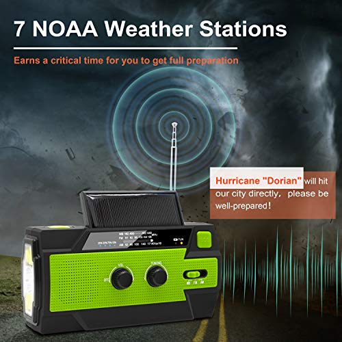Radio meteorológica de manivela de emergencia, manivela sola