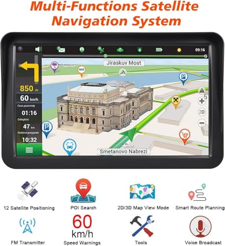 Navegador GPS para automóvil, pantalla de 9 pulgadas, guía d