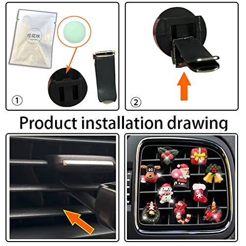 10 clips de ventilación de automóvil de Navidad, decoración