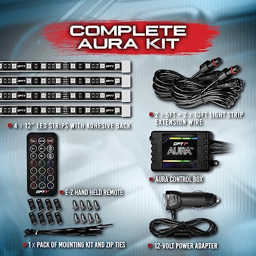 OPT7 Aura - Luces interiores de coche con control remoto, ca