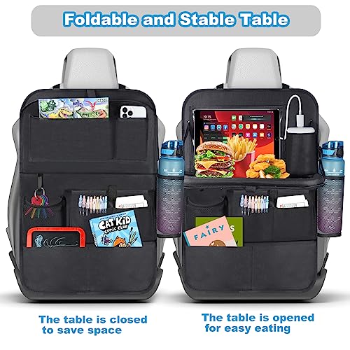 Car Back Seat Organizer, Storage Organizer with Foldable Tab