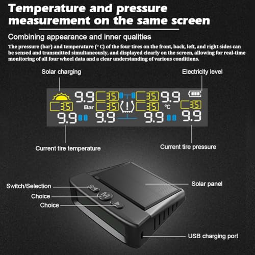 Sistema de monitoreo de presión de neumáticos, T12 TPMS Moni