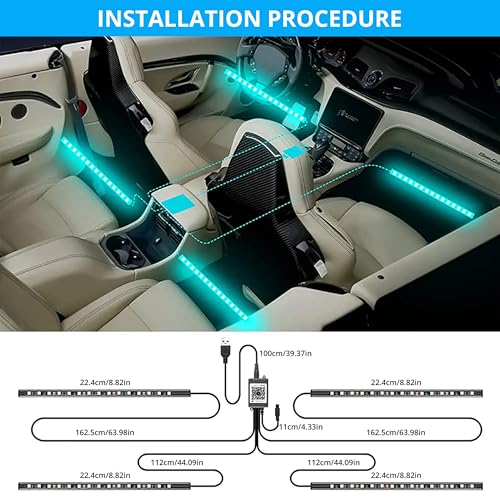 Luces LED inteligentes para automóvil, luces interiores inte