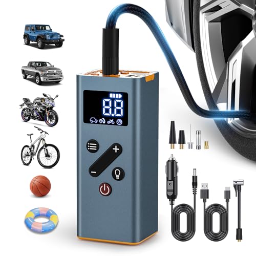 Inflador de neumáticos, compresor de aire portátil de 12 V C
