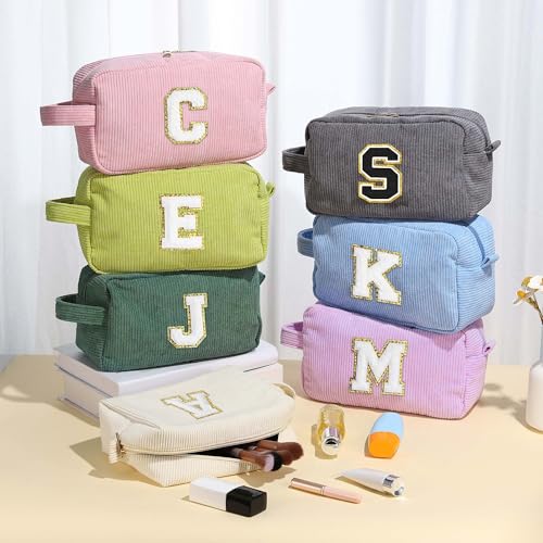 YOOLIFE Bolsa de maquillaje con inicial, bolsa de maquillaje