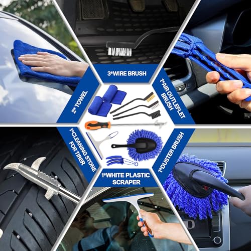 Kit de limpieza de lavado de autos de 32 piezas con pulveriz