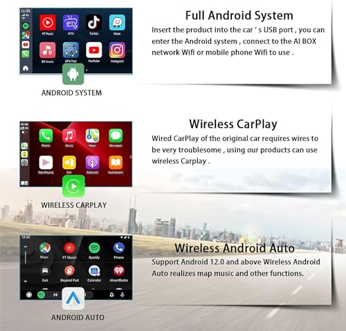 Binize Android 13 Carplay Ai Box Streaming 3.0 Wireless CarP