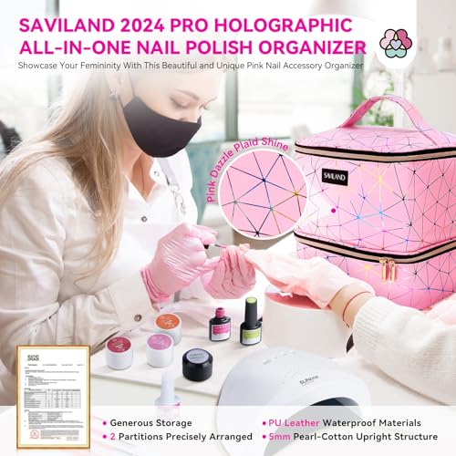 SAVILAND Bolsa organizadora de esmalte de uñas: organizador