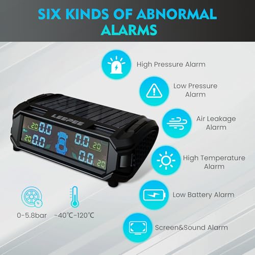 leepee Sistema de monitoreo de presión de neumáticos de auto