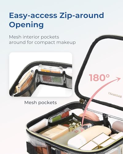 BAGSMART Bolsa de maquillaje, aprobada por la TSA, 3 bolsas