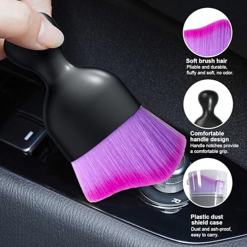 Ziciner Cepillo de detalles para automóvil, cerdas suaves cu