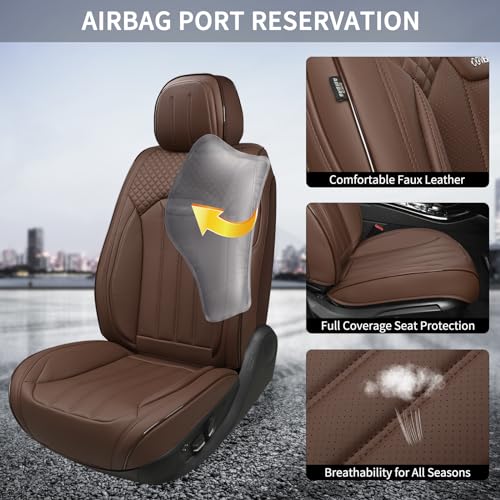 Fundas de asiento de cuero para automóviles, 2 fundas univer