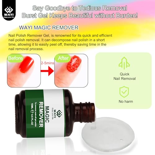 WAYI Kit de removedor de esmalte de gel – Removedor de esmal