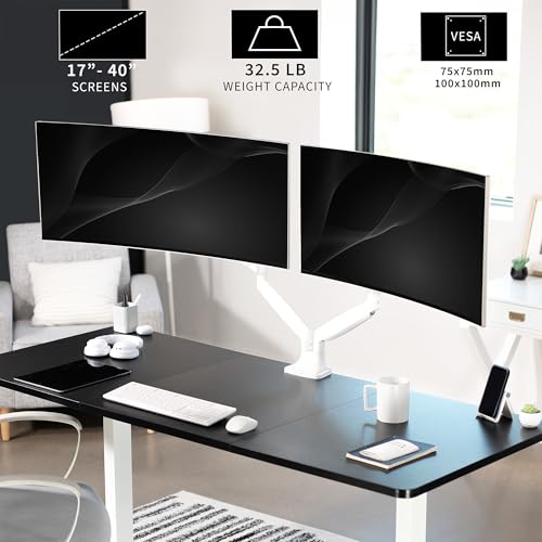 VIVO Brazo de monitor doble de aluminio de alta calidad para