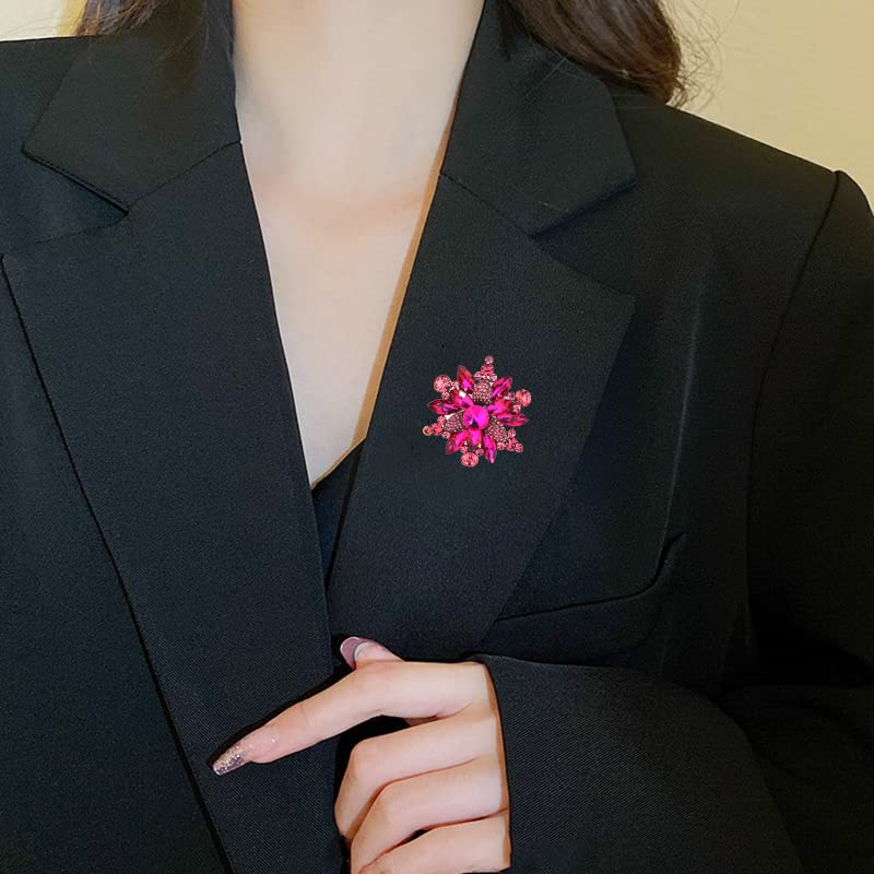 YOQUCOL Broche con forma de flor de diamantes de imitación d