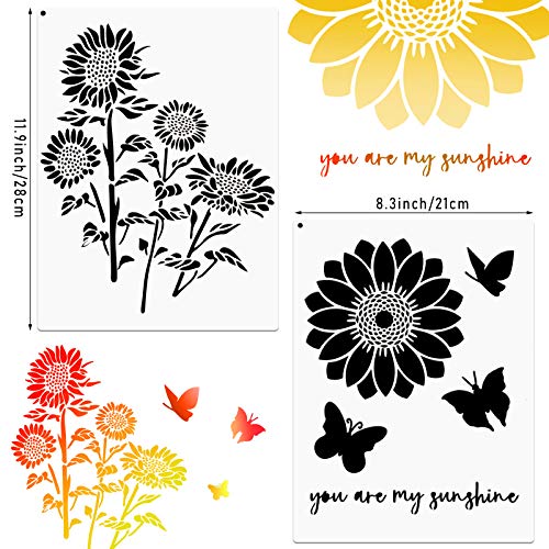 Zonon Juego de plantillas de girasol de 6 piezas, plantillas
