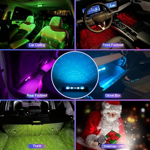 PIFOOG Luces interiores de coche LED inalámbricas RGB coches