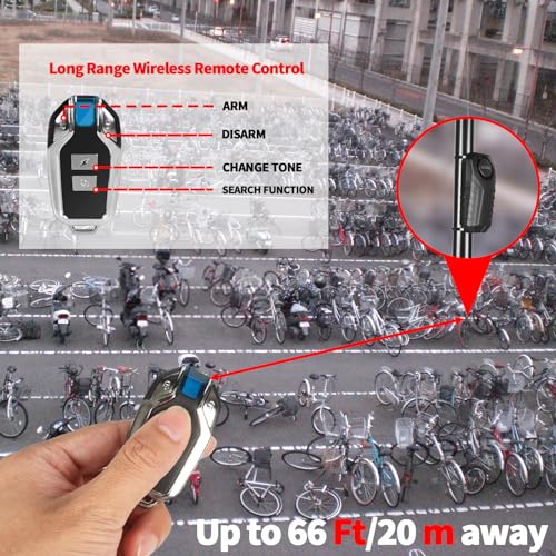Alarma antirrobo para bicicleta con control remoto, alarma a