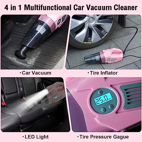 Kit de limpieza rosa para automóvil, 21 piezas de limpieza d