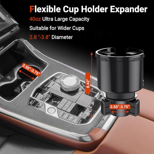 Expansor de portavasos para automóvil con soporte para teléf