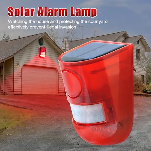 Alarma solar de sonido y luz con sensor de movimiento de 110