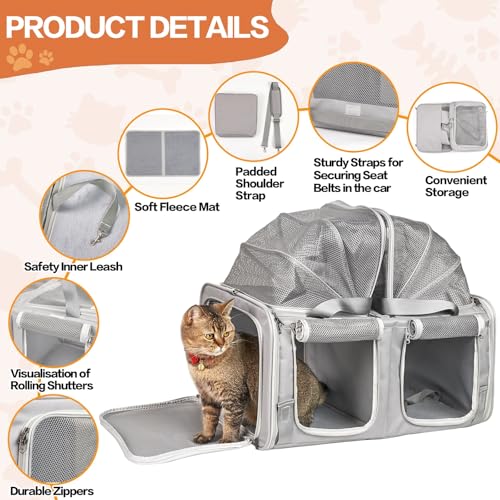 Transportador de gatos para 2 gatos – Transportador de masco