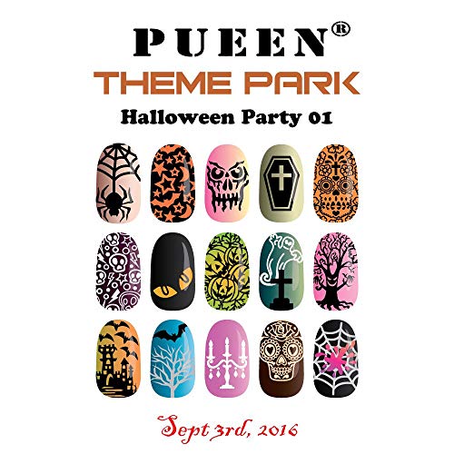 PUEEN placa de estampado para nail art - Fiesta Halloween 01