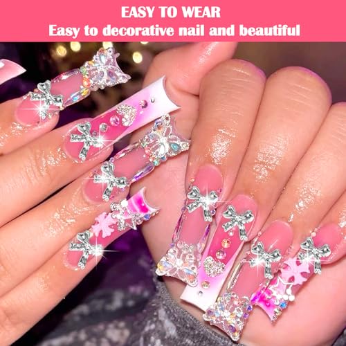 Nail Charms for Nails Accessories,3D Metal Star Nail Charms