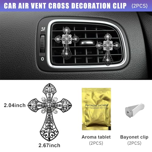 2 clips brillantes para ventilación de aire del automóvil, c