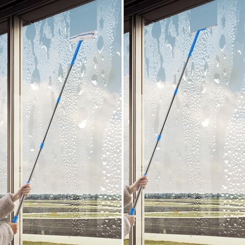 Limpiador de ventanas con mango largo (57 pulgadas), herrami