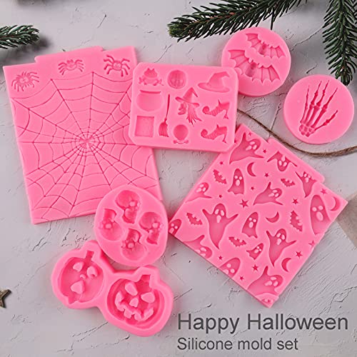 Moldes de silicona para Halloween, paquete de 7 moldes para
