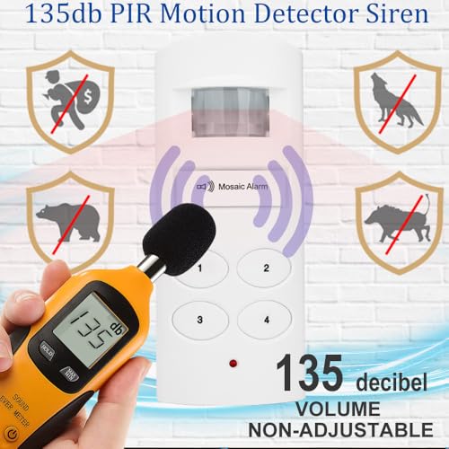 Loud 135db teclado sensor de movimiento sirena de alarma par