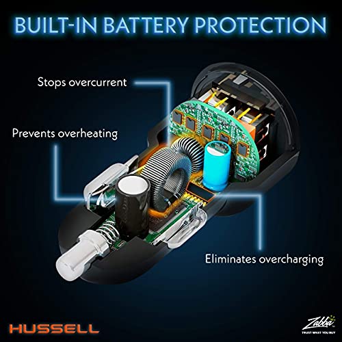 Hussell Adaptador de cargador de coche - USB 3.0 portátil co