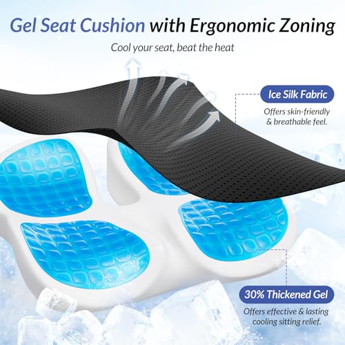ZIKEE Cojín de asiento de gel para silla de oficina y asient
