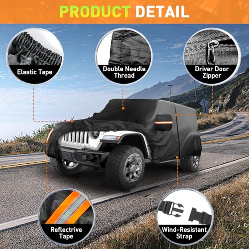 Funda impermeable para automóvil compatible con Jeep Wrangle