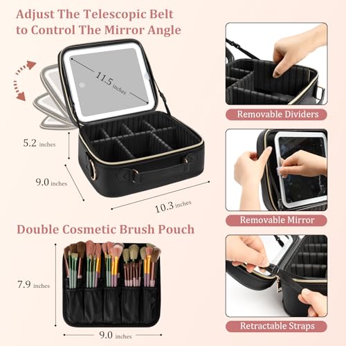 Bolsa de maquillaje, Negro -, Bolsa de maquillaje