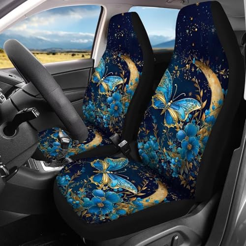 KEIAHUAN Fundas de asiento de coche con diseño de mariposa a