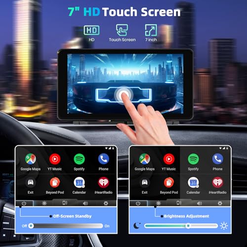 Pantalla Carplay inalámbrica de 7 pulgadas para automóvil, p