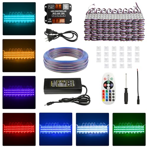 IRONWALLS Luces LED RGB para tiendas, 100 pies, 200 módulos