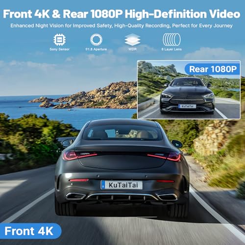 Cámara de tablero delantera 4K y trasera 1080P para Toyota R
