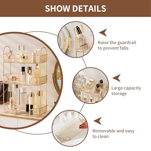 Organizador de baño, bandejas de tocador para baño, estante