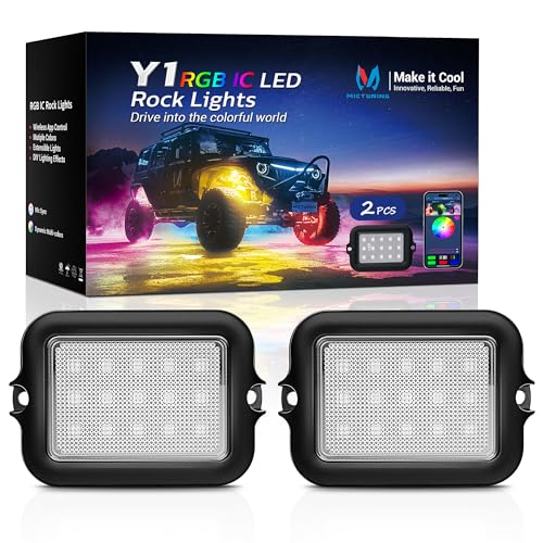 MICTUNING Y1 RGB+IC Dream Color LED Rock Lights Pod - 2 luce