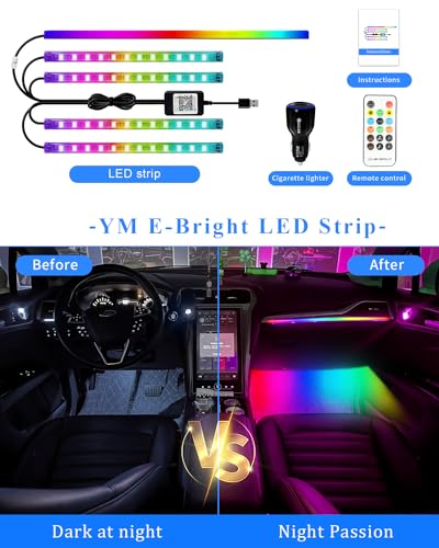 YM E-Bright t - Kit de luces LED 5 en 1 para interior de aut